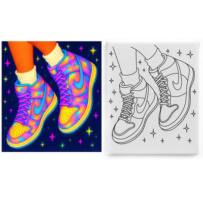 Sneaker Style 4 pre drawn canvas included in two pack bundle