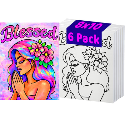 Blessed pre drawn canvas for praise and paint parties