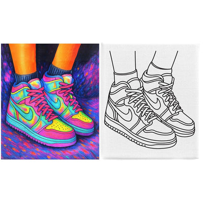 Sneaker Style 3 pre drawn canvas included in two pack bundle